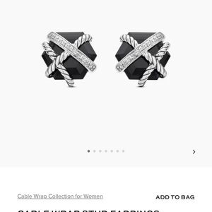 David yurman black onyx diamond cable wrap earrings